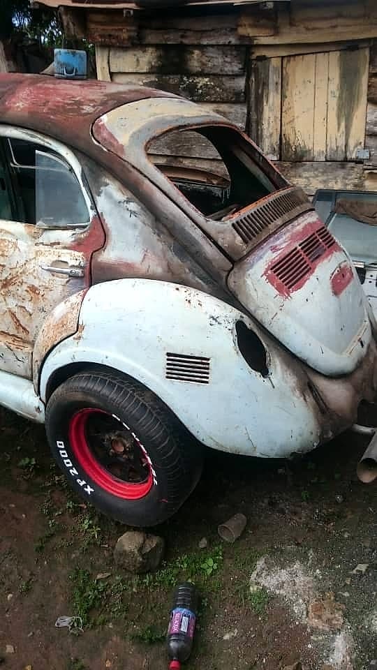 Volkswagen Beetle restoration project with patina